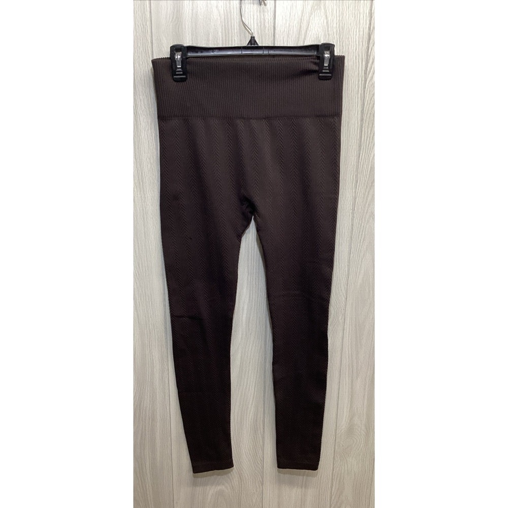 UNBRANDED Women's (Size 14" x 26") Pull On Leggings Polyester Stretch Brown